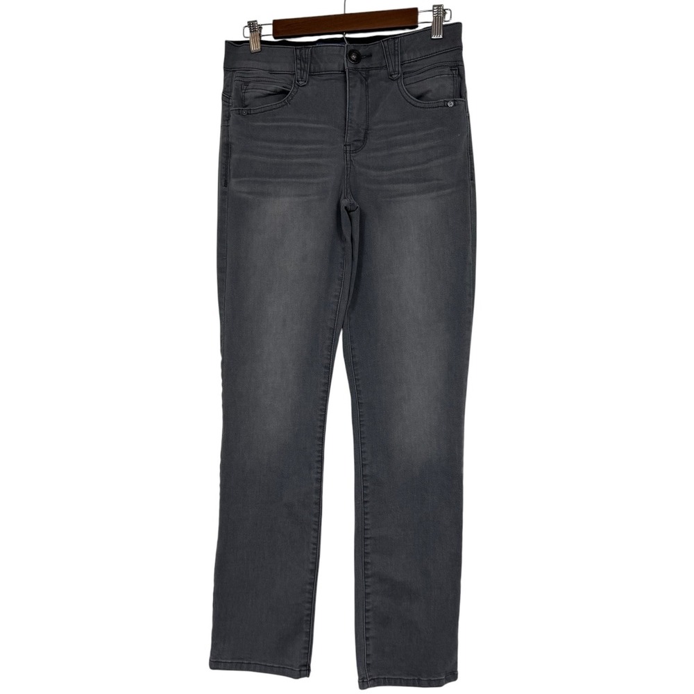 Democracy Ab solution Straight Leg Gray Jeans Womens Size 8 Stretch Denim